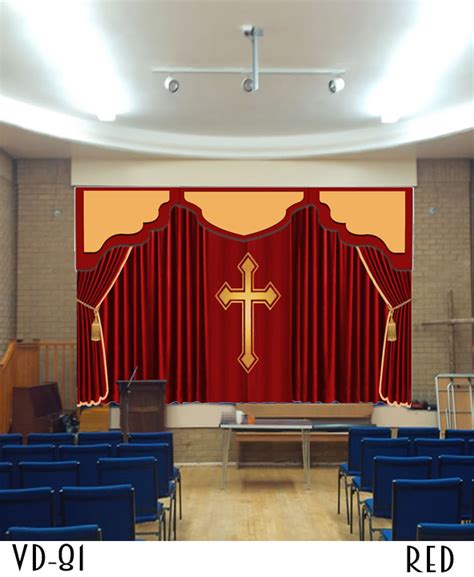 CHURCH STAGE CURTAINS DRAPES THEATER ALTAR