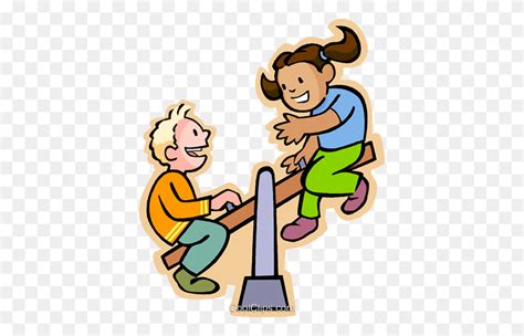 Boy And Girl On A Teeter Totter Royalty Free Vector Clip Art - Teeter ...