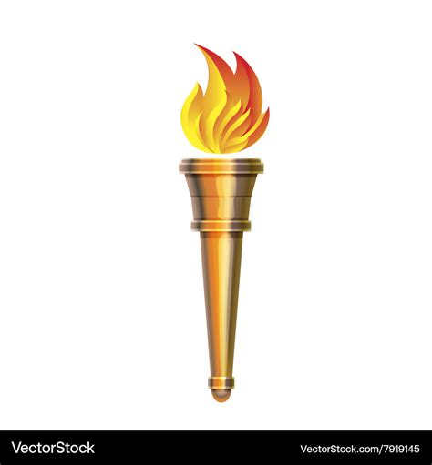 Torch icon - hot flame power flaming Royalty Free Vector