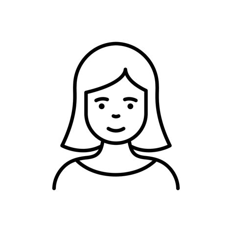 Woman, Lady Line Icon. Girl with Beauty Face and Hairstyle Linear Pictogram. Female Avatar ...