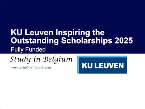 KU Leuven Belgium Inspiring the Outstanding Scholarships 2025 (Fully Funded)