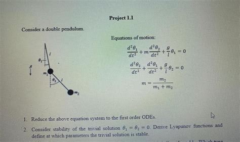 Solved Consider a double pendulum. Equations of motion: | Chegg.com