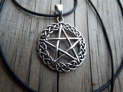 Sterling Silver Pentagram Pendant Celtic Handmade Jewelry