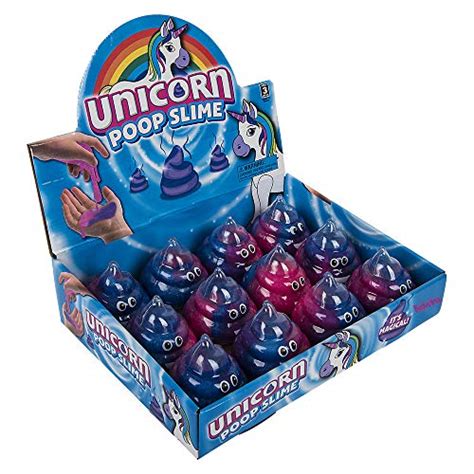 Unicorn Poop Emoji Slime - (Pack of 12) Magic Galaxy | Rainbow Glitter ...