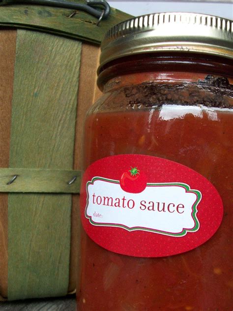 Cute Tomato Juice Sauce Salsa Spaghetti Oval Canning Labels | Canning ...