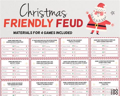 Free Printable Christmas Family Feud Questions And Answers - Printable ...