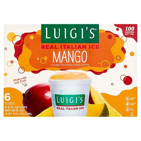Luigi's Mango Real Italian Ice, 6 fl oz, 6 count