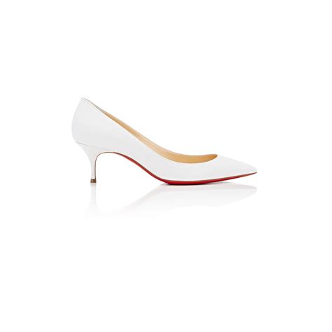 Christian louboutin Pigalle Follies Low Leather Pumps in White | Lyst