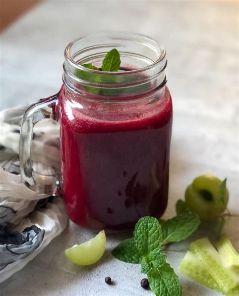 Beetroot, Amla And Pudina Juice Recipe | Mint Gooseberry Beet Juice by Archana's Kitchen