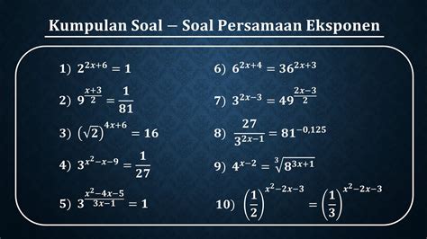 Kumpulan Contoh Soal Persamaan Eksponensial Contoh Soal - Riset