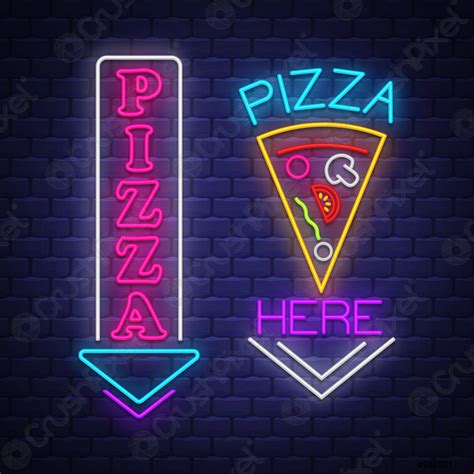 Pizza sign collection - Neon Sign Vector Pizza sign collection - neon - stock vector | Crushpixel