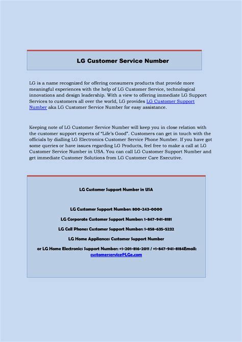 Lg customer service number by customernumber - Issuu