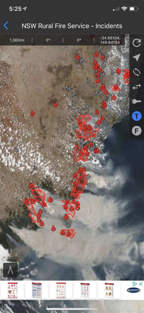 Australia’s fires right now live from space : r/MapPorn