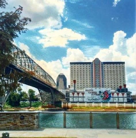 View of El Dorado Casino, the bridge connecting Shreveport and Bossier ...