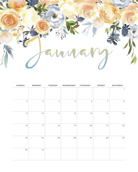 Free Printable 2022 Floral Drop Calendar - The Cottage Market