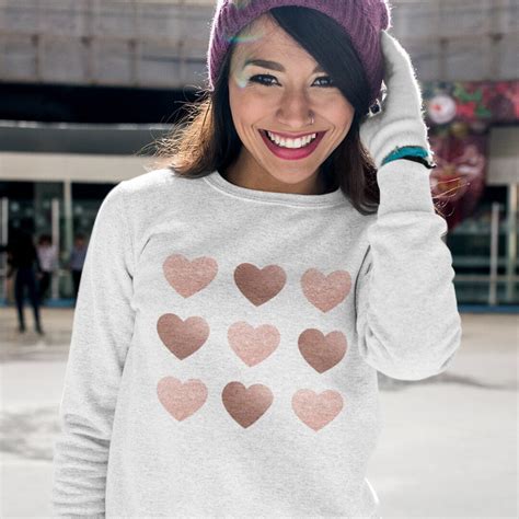 Glitter Shirt, Rose Gold Heart Shirt, Valentine's Day Shirt, Valentine Sweatshirt, Love Shirt ...