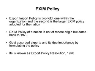 Exim Policy | PPT