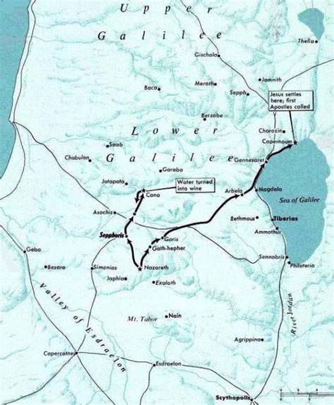 THE MINISTRY OF JESUS - Nazareth to Cana, and Capernaum - MAPS