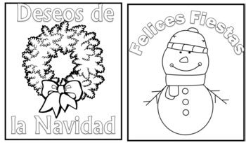 Spanish Christmas cards (10 cards to color!) by Classroom Companero