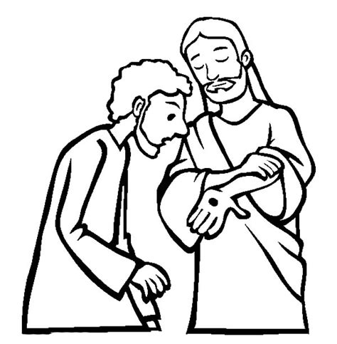 Jesus Christ Show His Hand To Doubting Thomas Coloring Pages : Kids Play Color | Doubting thomas ...