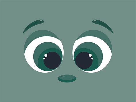 Green cartoon eyes. Illustration. by Olga on Dribbble