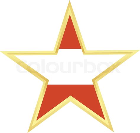 Gold star with a flag of Austria | Stock vector | Colourbox