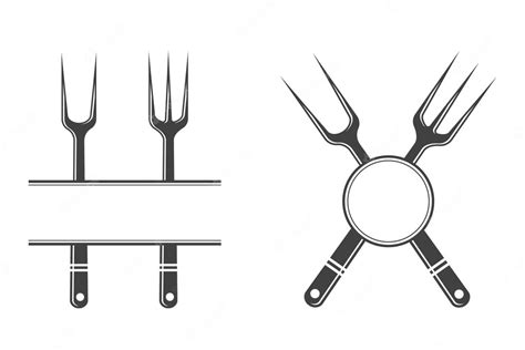 Premium Vector | Fork Monogram vector Fork Silhouette Spoon Vector Restaurant Equipment Clip Art