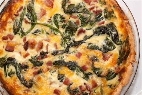 This Spinach, Ham, and Cheddar Quiche is the perfect breakfast, brunch, or dinner meal. It's ...