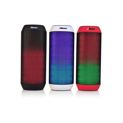 2BOOM Sound Pulse Wireless Portable Bluetooth Speaker with Colorful LED Party Lights Black N4 ...