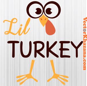 Little Turkey Thanksgiving Png | Thanksgiving Svg Vector