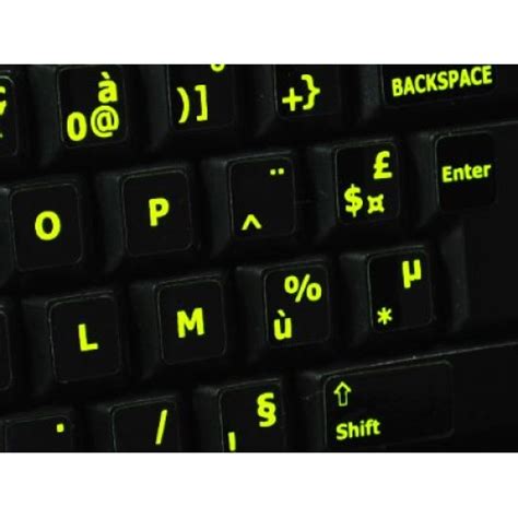 French AZERTY glowing keyboard stickers