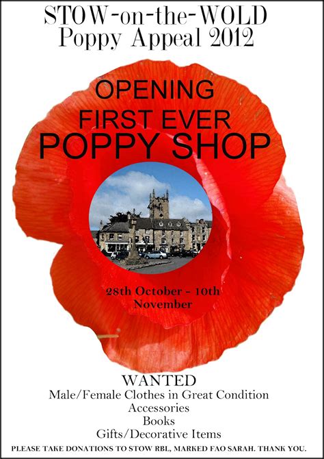 Stow on the Wold Poppy Appeal to open a Poppy Shop.. - Stow on the Wold ...