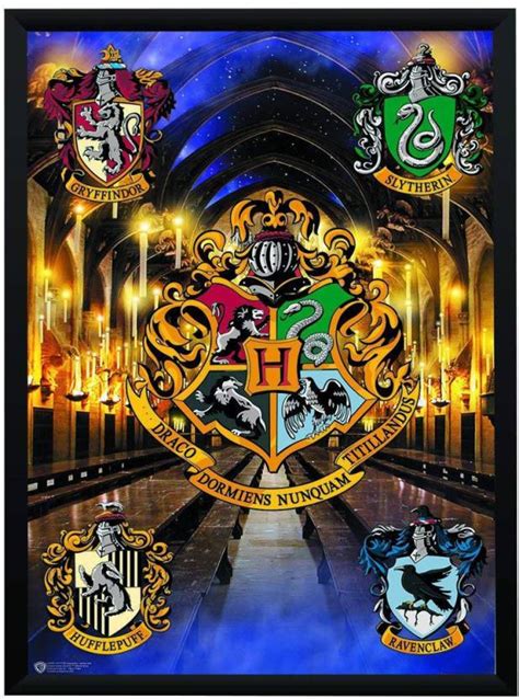 WB Official Licensed Harry Potter Hogwarts Crests Poster A3+ 13 x 19 Frame Paper Print - Movies ...