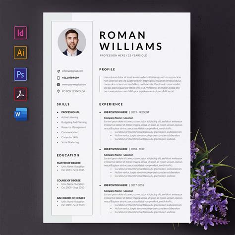 3 Page Resume Template (ID, AI, PSD)