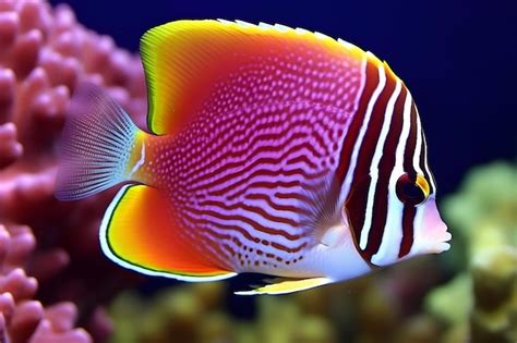 Premium Photo | Sea life exotic tropical coral reef copperband butterfly fish Neural network AI ...