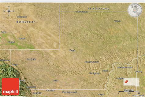 Satellite 3D Map of Meade County