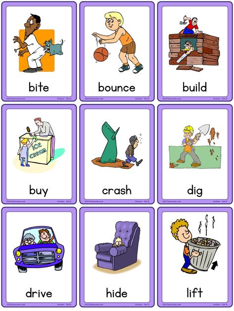 Action Flashcards – Set D – ESL Flashcards