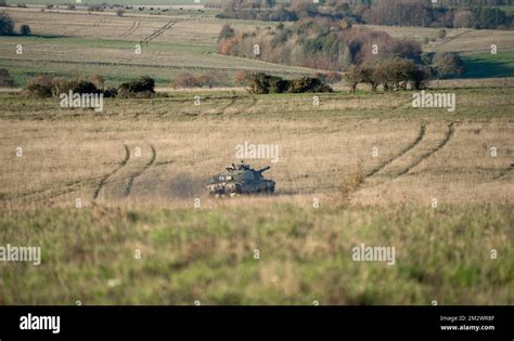 a British army FV4034 Challenger 2 ii main battle tank on a military ...