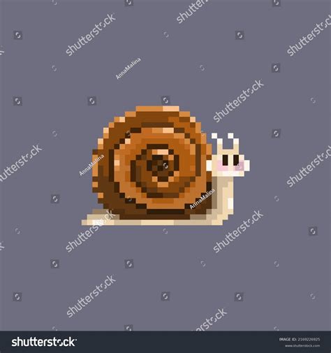 Cute Brown Snail Pixel Animation Minor Stock Vector (Royalty Free ...