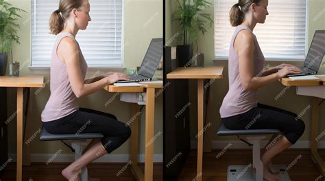 Premium AI Image | Posture Correction Exercises Desk Job Ergonomics