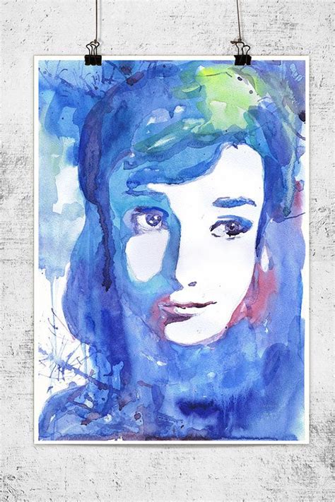 Audrey Hepburn Watercolor painting illustration by VALRART on Etsy, $14.00 | Audrey hepburn ...