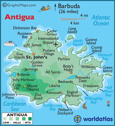 Map of Antigua - ToursMaps.com