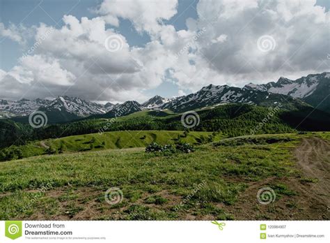 Beautiful Nature Caucasus Mountains Landscape Stock Image - Image of grass, landscape: 120984907