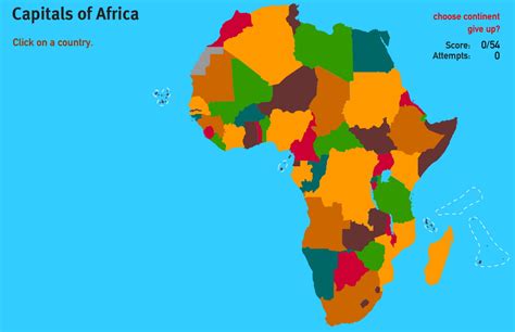 Interactive map of Africa Capitals of Africa. World Geography Games - Interactive Maps