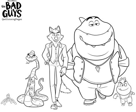 The Bad Guys Characters coloring page - Download, Print or Color Online for Free