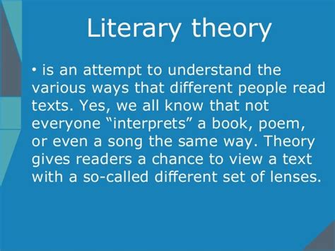 Literary Theories: A Sampling of Literary Lenses