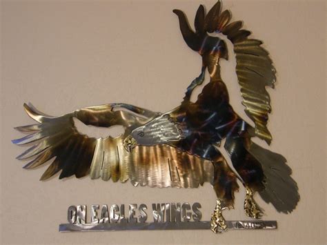 Metal eagle wall sculpture