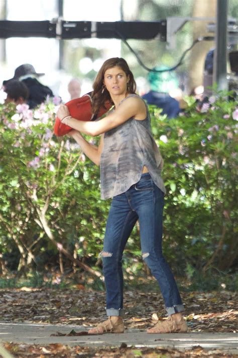 Alexandra Daddario in Jeans On Baywatch set -01 | GotCeleb