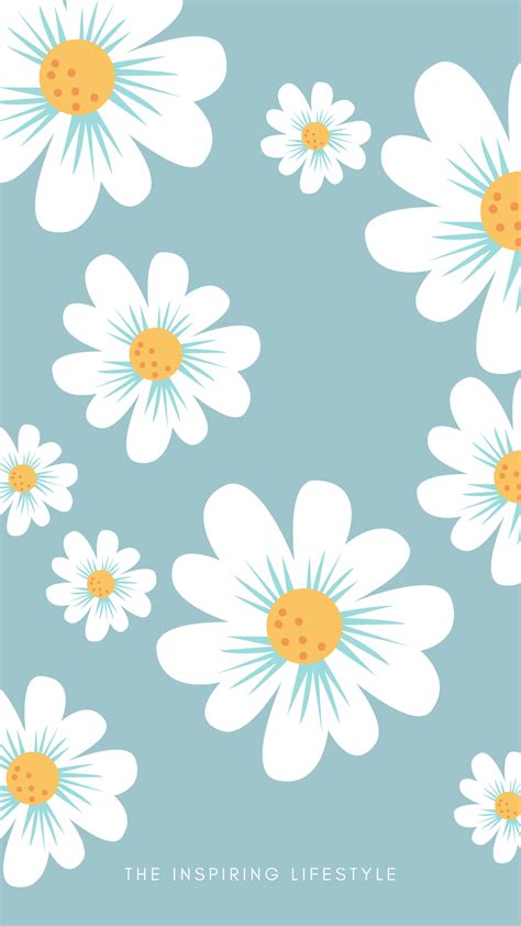 Cutest Flowers Wallpaper in Blue | Daisy wallpaper, Cute flower wallpapers, Flowery wallpaper