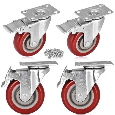 3 inch Heavy Duty Casters Load 1500lbs,Lockable Bearing Caster Wheels ...